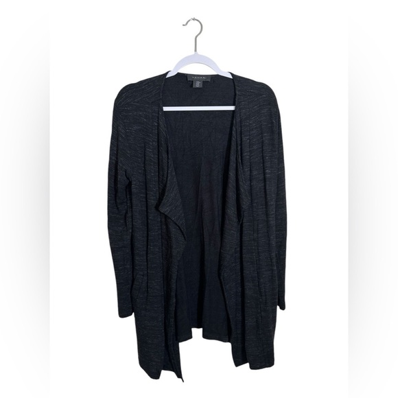 Tahari | Black Long Sleeve Open Front Cardigan | Medium Weight| Pockets | Medium - Picture 1 of 5